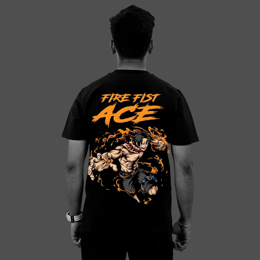 Portgas D. Ace Fire Fist – Regular Fit Black T-Shirt