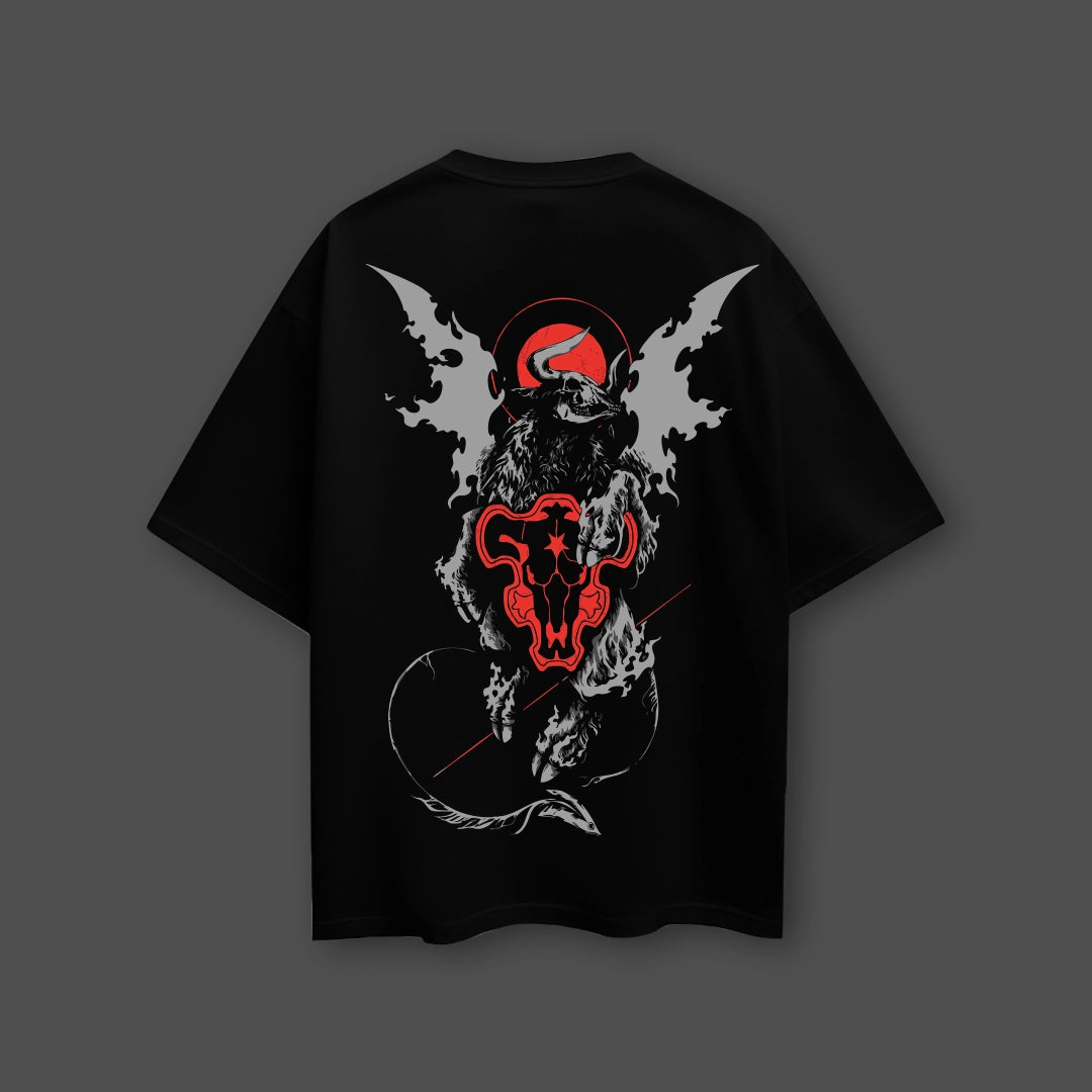 Asta Black Bulls – Oversized Fit Black T-Shirt