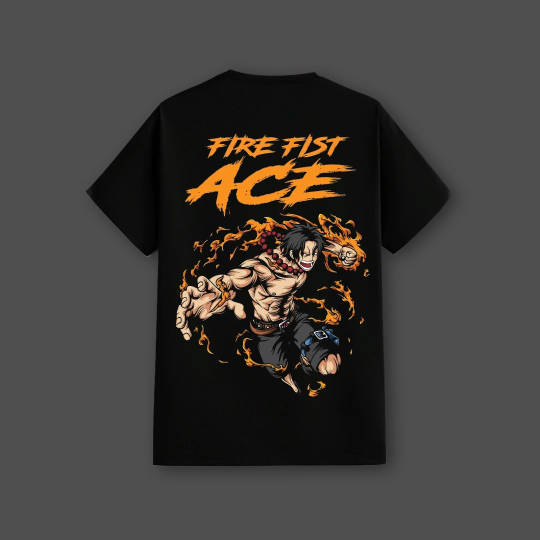 Portgas D. Ace Fire Fist – Regular Fit Black T-Shirt