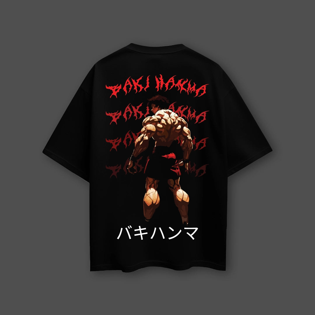 Baki Hanma Baki Black Oversized Fit T-Shirt