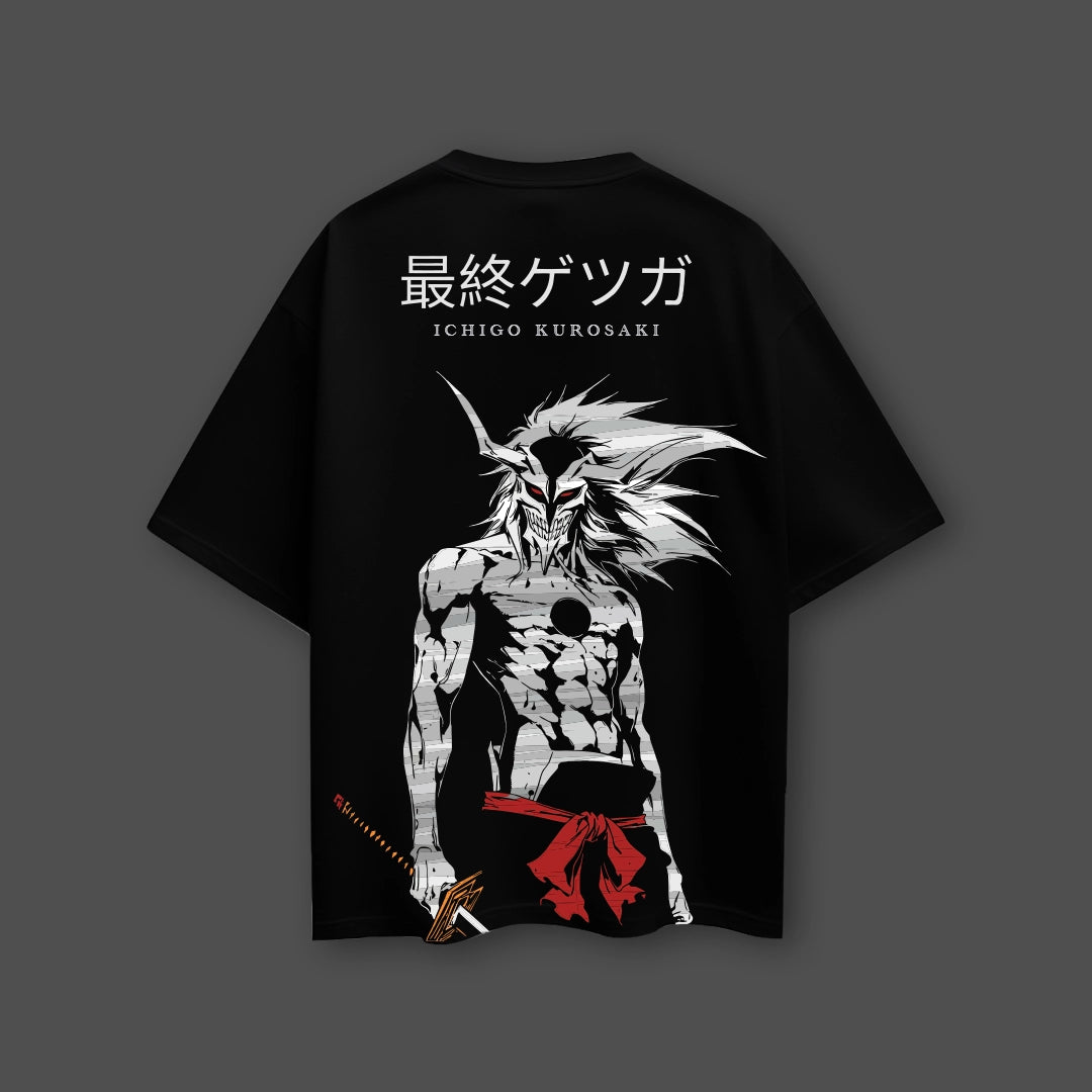 Ichigo Kurosaki Final Getsuga Tenshou Black Oversized Fit T-shirt