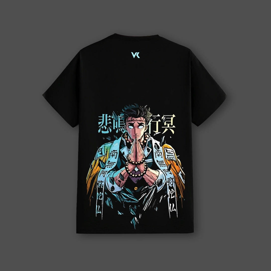 Gyomei Himejima Demon Slayer Black Regular Fit T-Shirt
