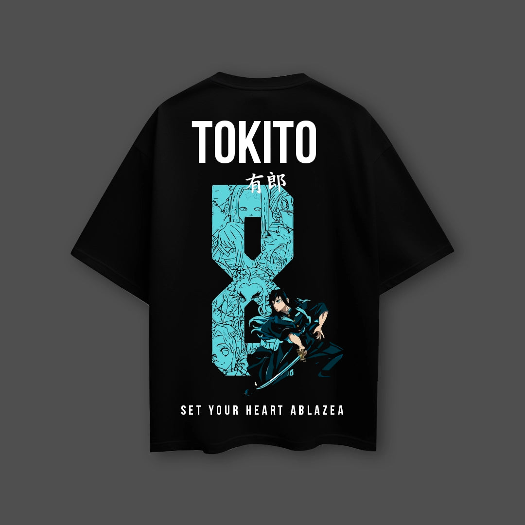 Muichiro Tokito Demon Slayer Black Oversized Fit T-Shirt