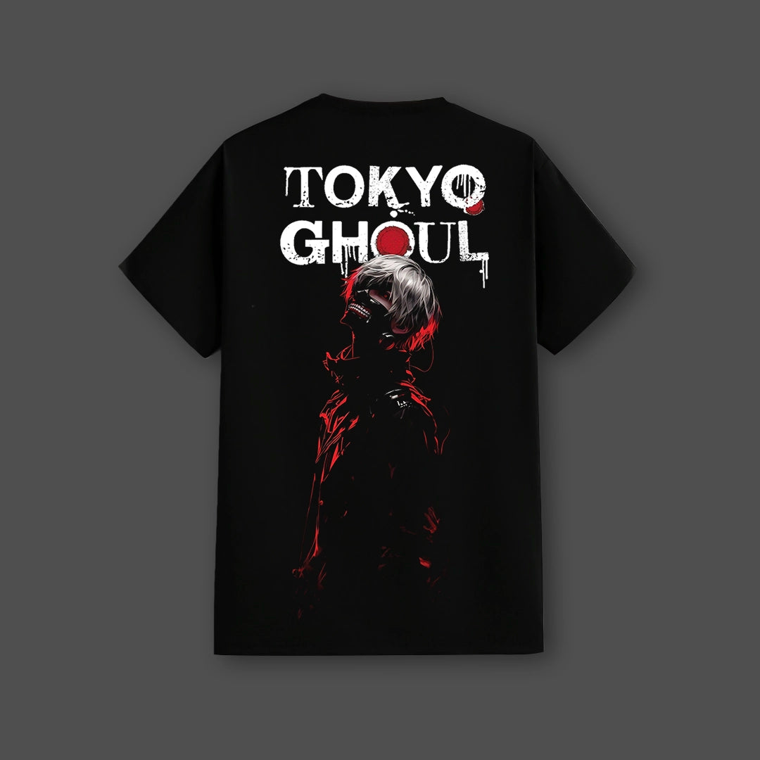 Tokyo Ghoul – Masked Identity - Front Puff Print - Black Regular Fit T-Shirt