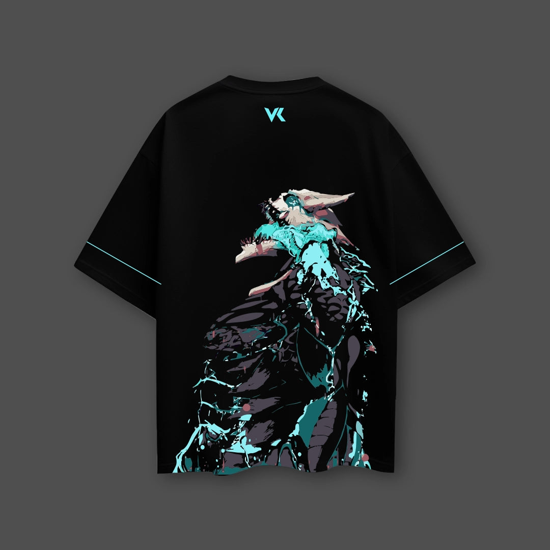 Kaiju Battle Monster Black Oversized Fit T-shirt