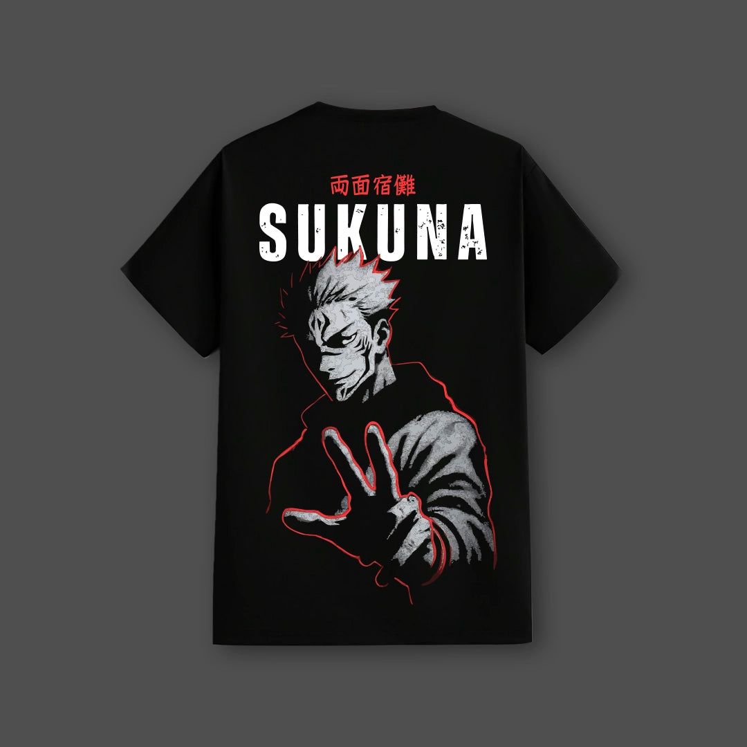 Sukuna Cursed King Jujutsu Kaisen Black Regular Fit T-shirt