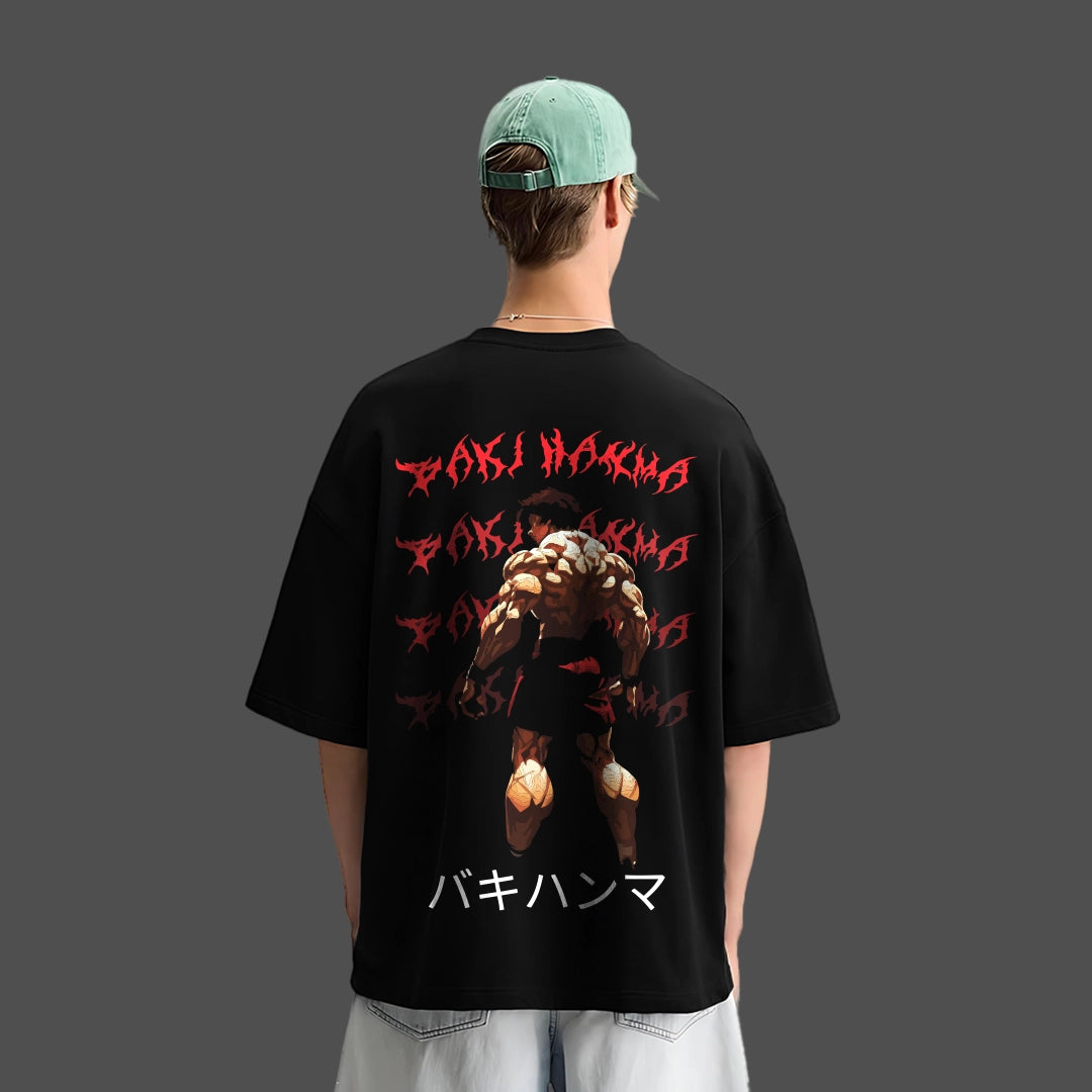 Baki Hanma Baki Black Oversized Fit T-Shirt