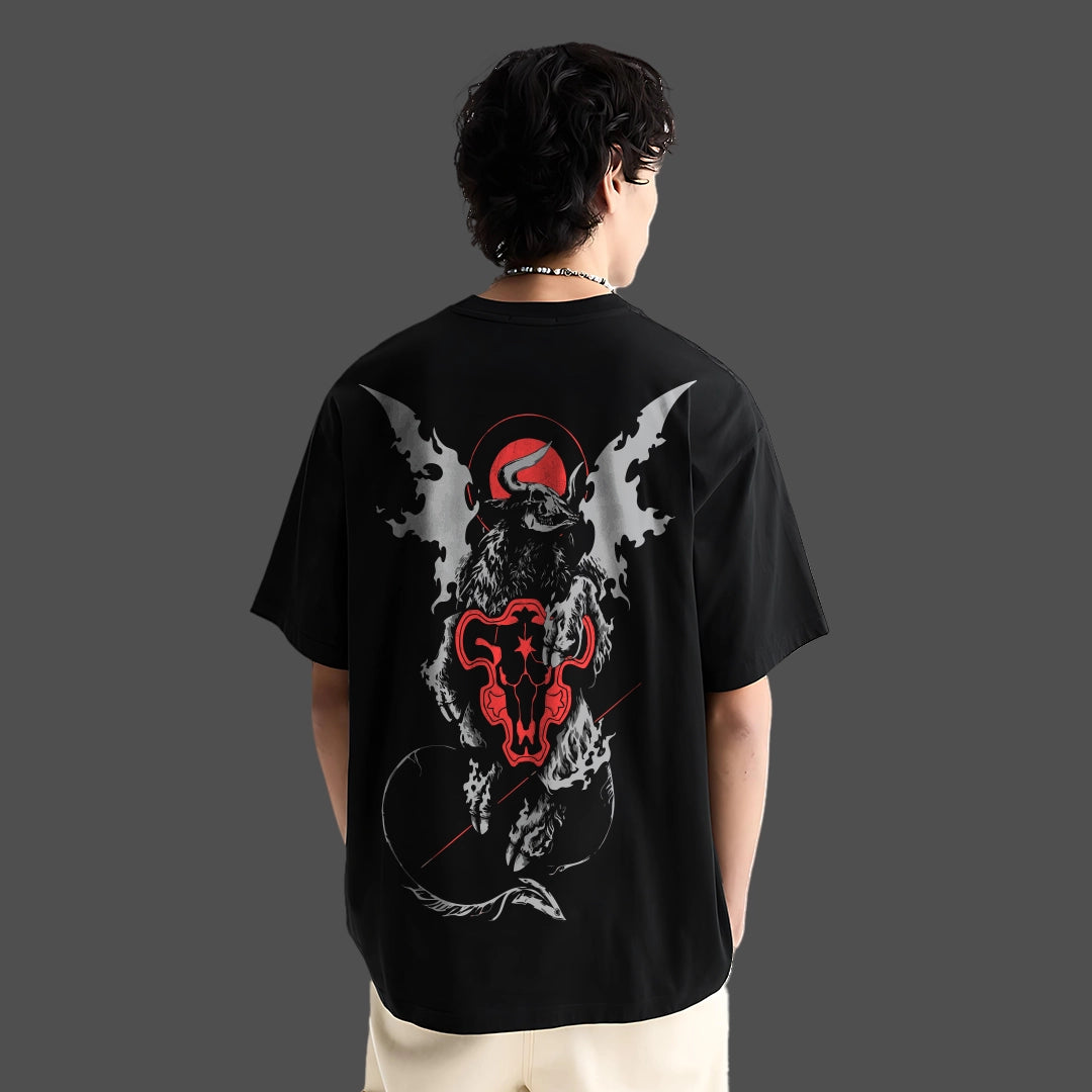 Asta Black Bulls – Oversized Fit Black T-Shirt