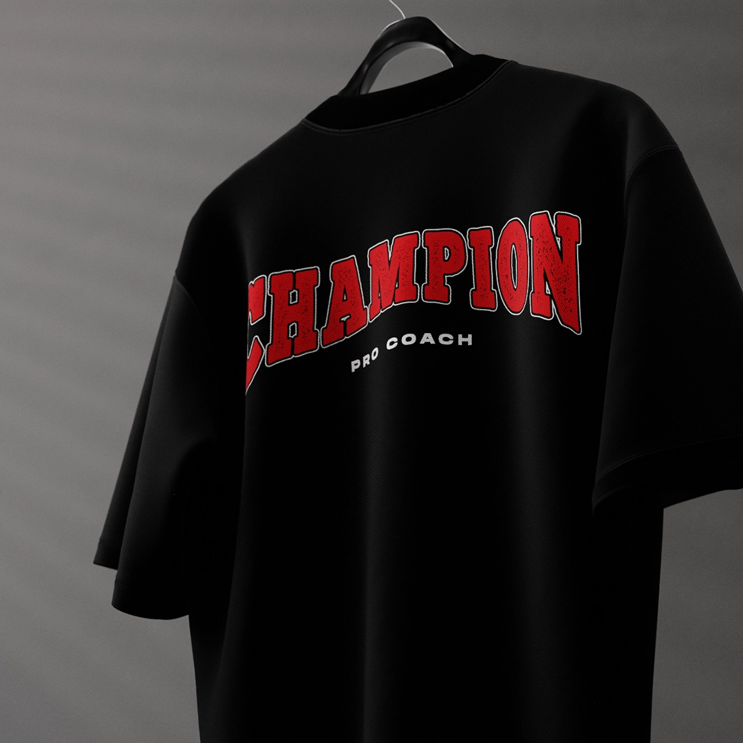 Vlack Champion Pro Coach - Black Regular Fit T-Shirt