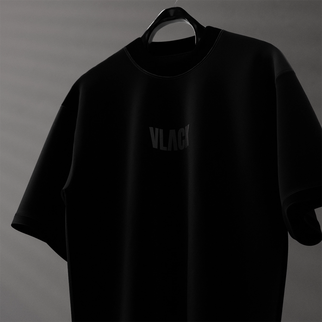 Vlack Skull x 45 LB Plate Front HD Print Black Regular Fit Tshirt