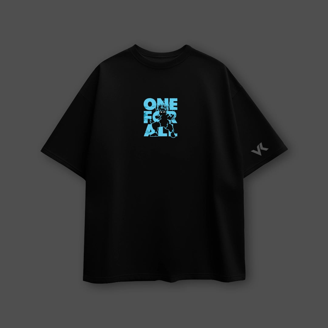 Izuku Midoriya (Deku) Lightning Charge – Oversized Fit Black T-Shirt