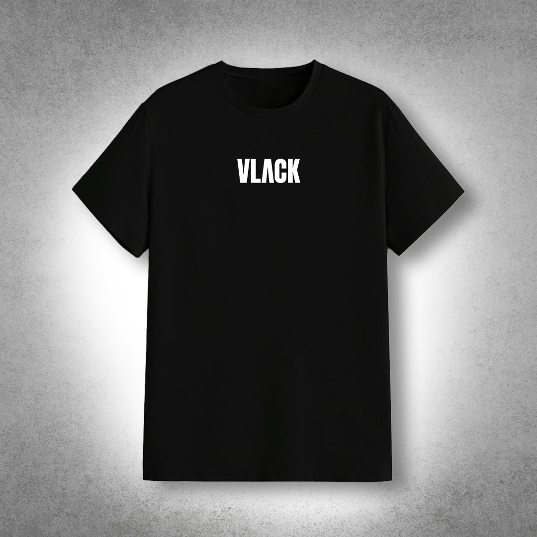 VLACK - Rock And Roll Front Puff Print - Black Regular Fit T-Shirt