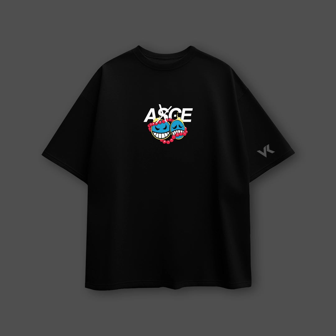One Piece Ace Oversized Fit Black T-Shirt