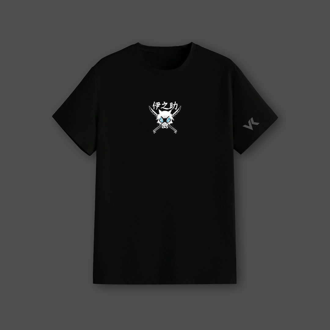 Inosuke Dual Swords Demon Slayer Black Regular Fit T-shirt