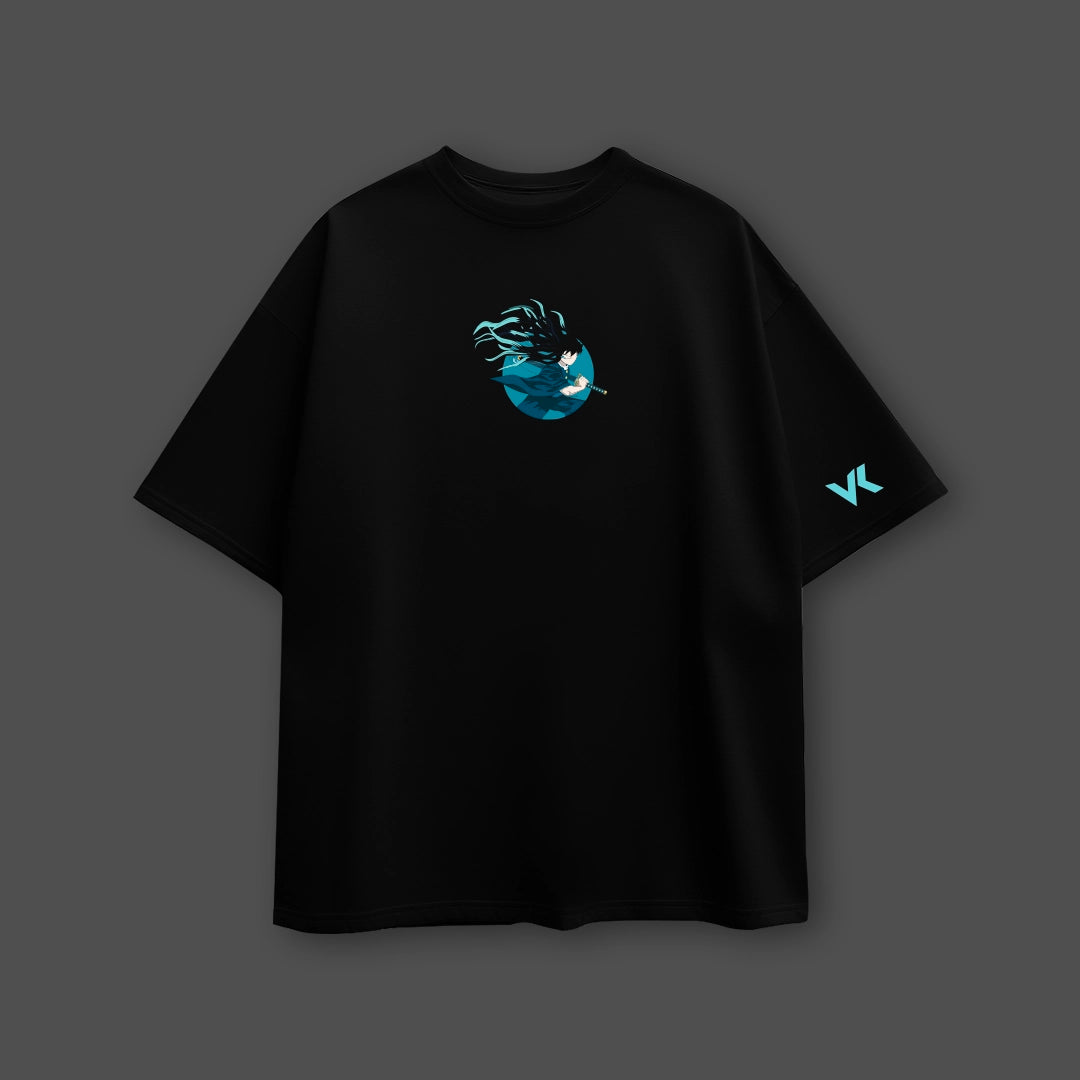 Muichiro Tokito Demon Slayer Black Oversized Fit T-Shirt