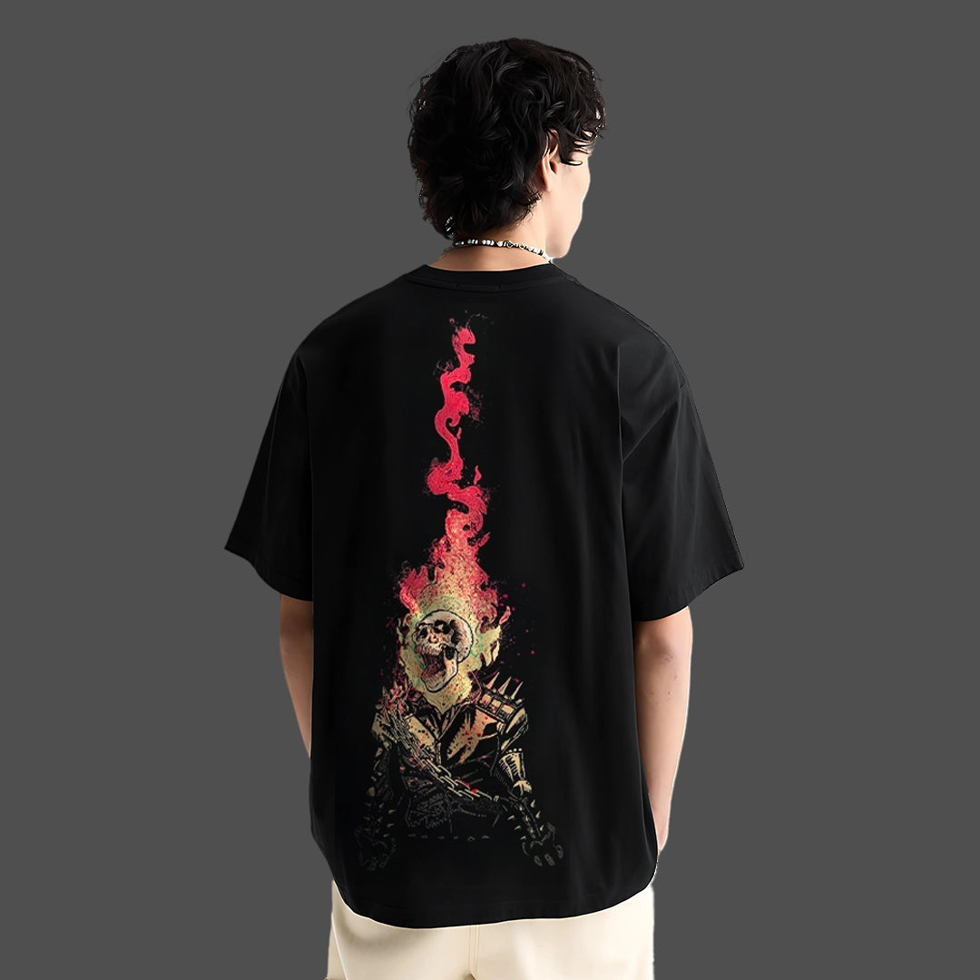 Soul on Fire - Black Oversize Fit T-Shirt - Front HD Print – Vlack
