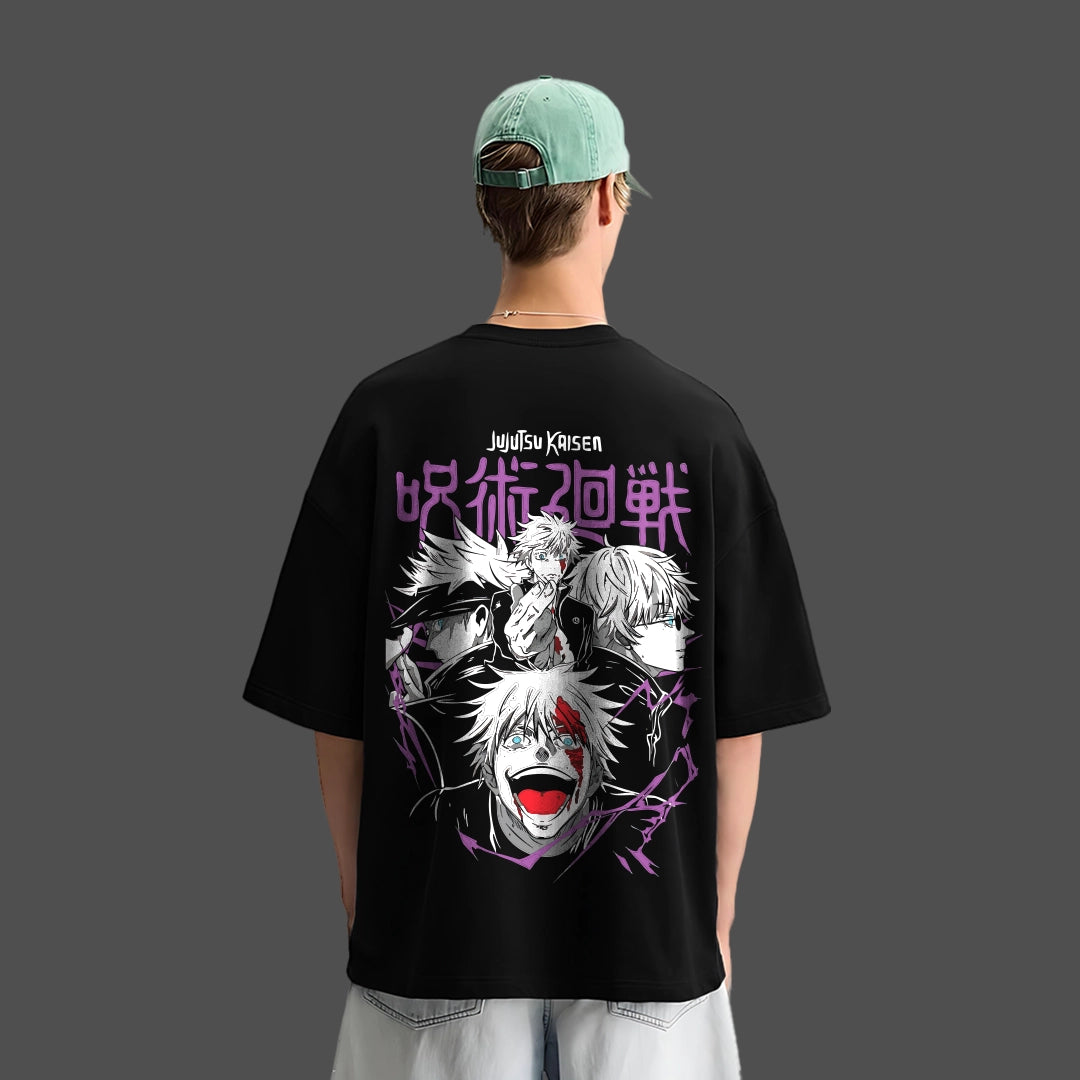 Satoru Gojo Limitless – Oversized Fit Black T-Shirt