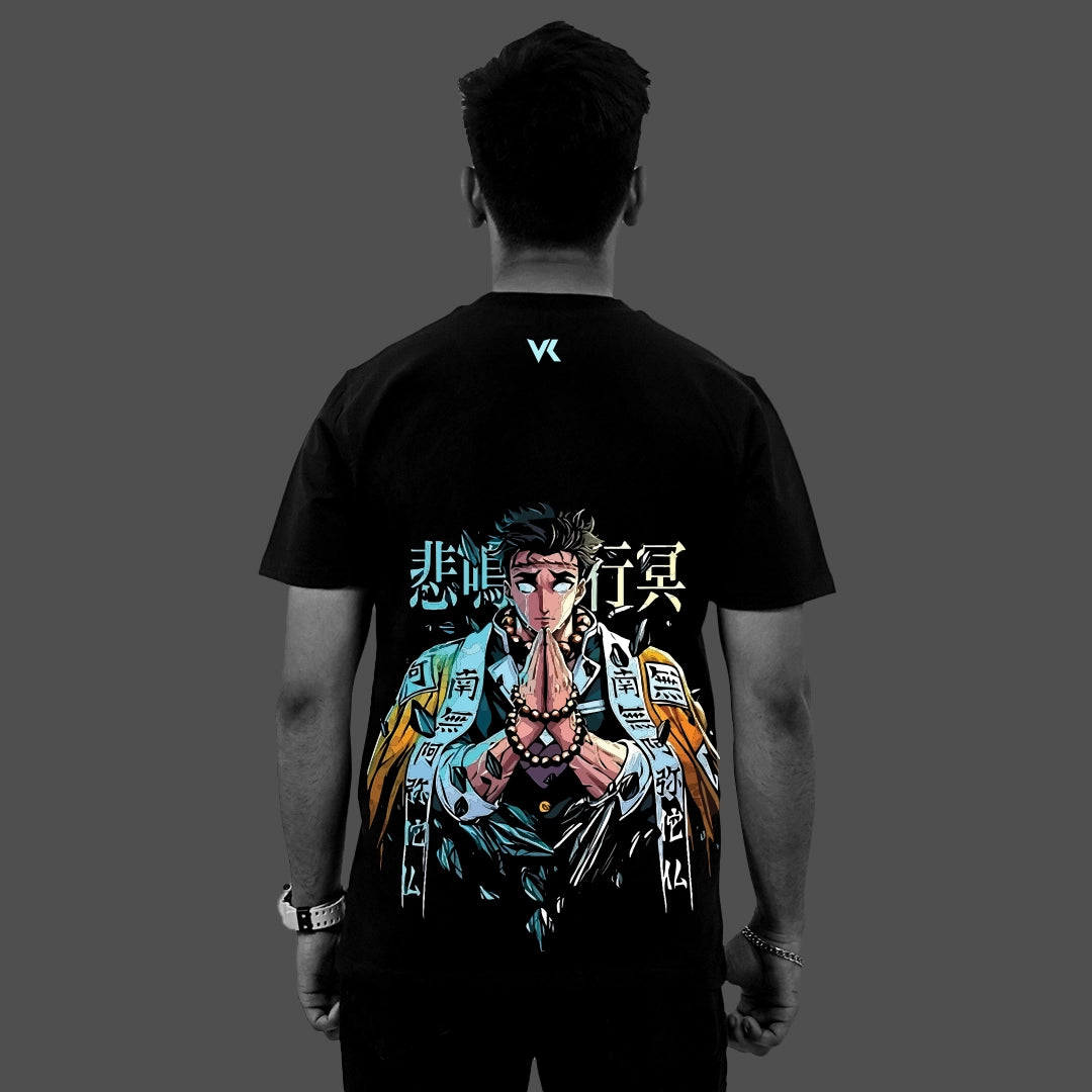 Gyomei Himejima Demon Slayer Black Regular Fit T-Shirt