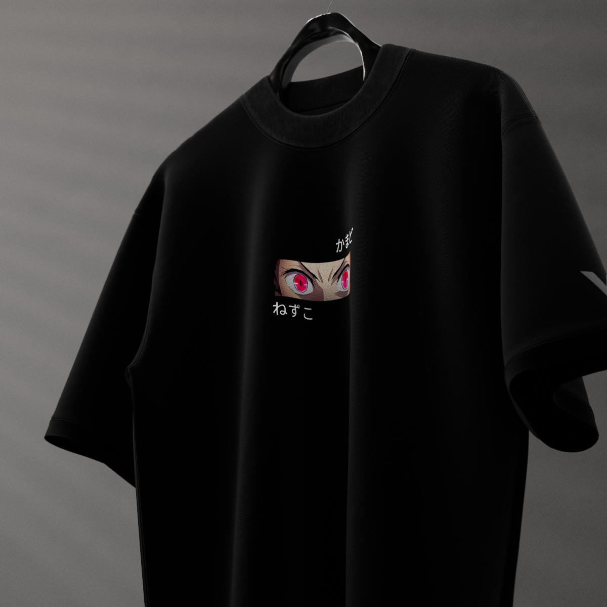 Nezuko Kamado Demon Slayer Black Oversized Fit T-Shirt