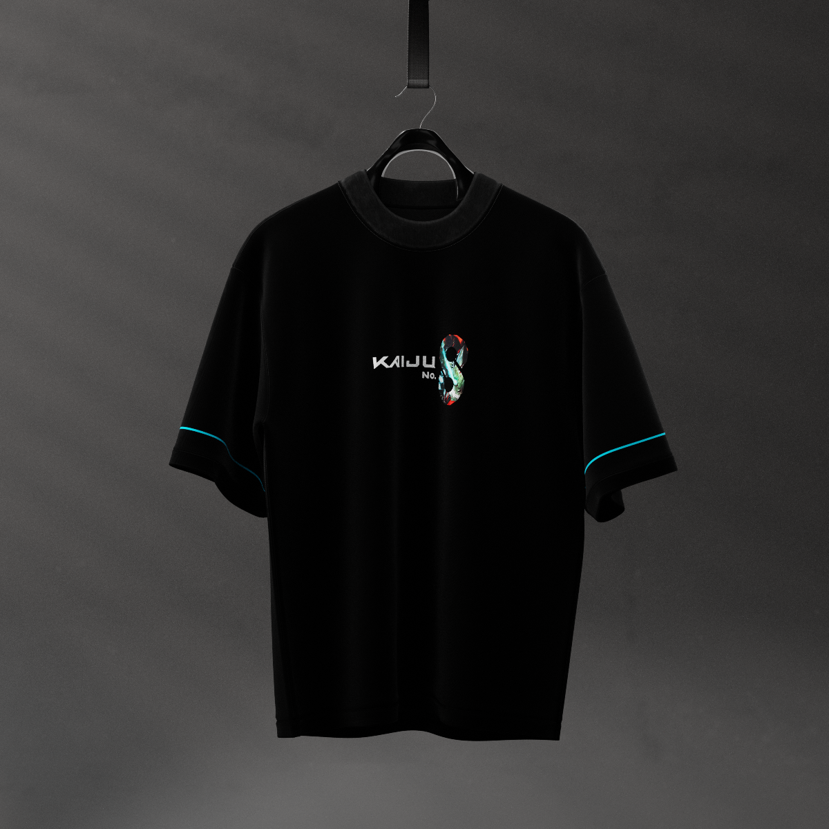 Kaiju Battle Monster Black Oversized Fit T-shirt