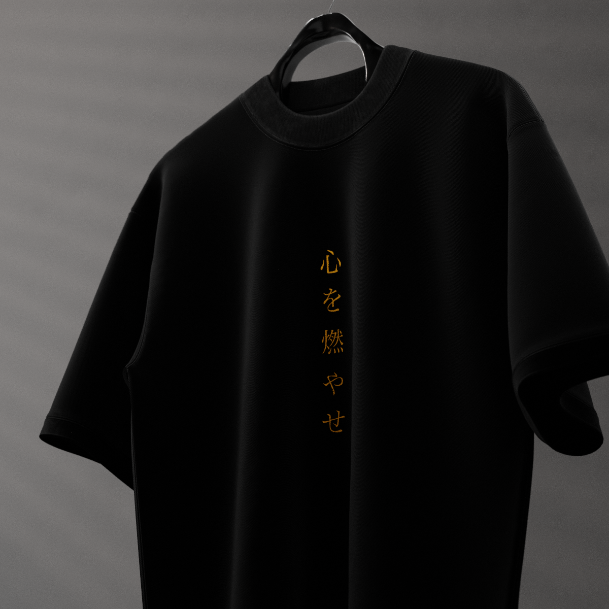Rengoku Demon Slayer Black Oversized Fit T-shirt