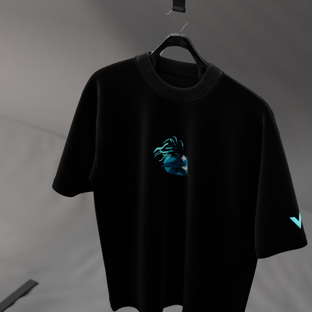 Muichiro Tokito Demon Slayer Black Oversized Fit T-Shirt