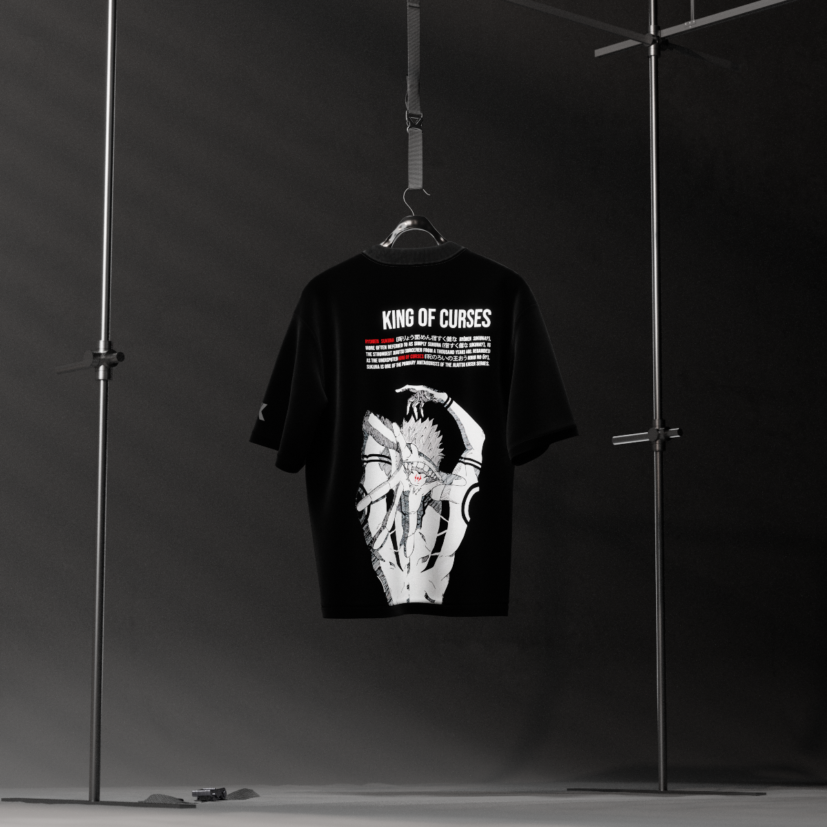 Cursed King Sukuna – Oversized Fit Black T-Shirt