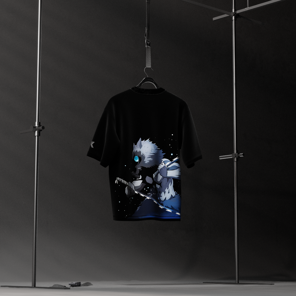 Inosuke Dual Swords Demon Slayer Black Oversized Fit T-shirt