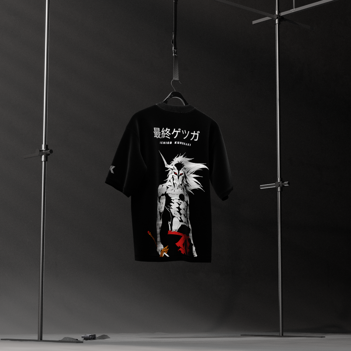 Ichigo Kurosaki Final Getsuga Tenshou Black Oversized Fit T-shirt