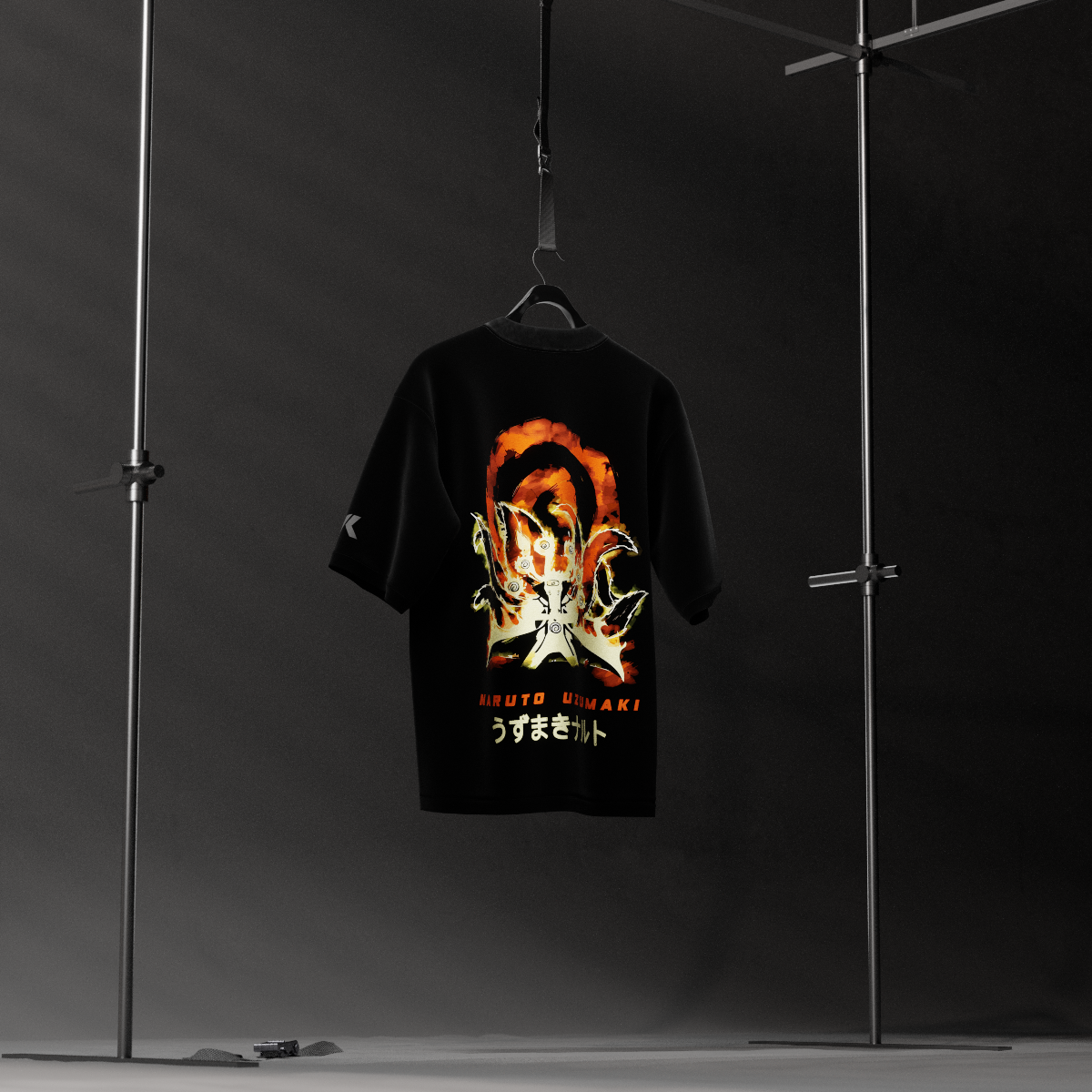 Naruto Uzumaki Kurama Mode – Oversized Fit Black T-Shirt