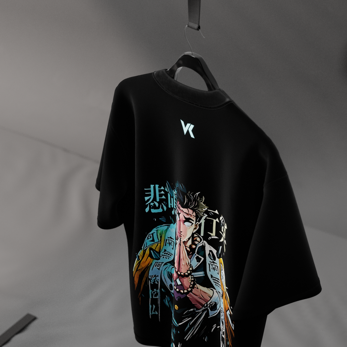 Gyomei Himejima Demon Slayer Black Oversized Fit T-Shirt