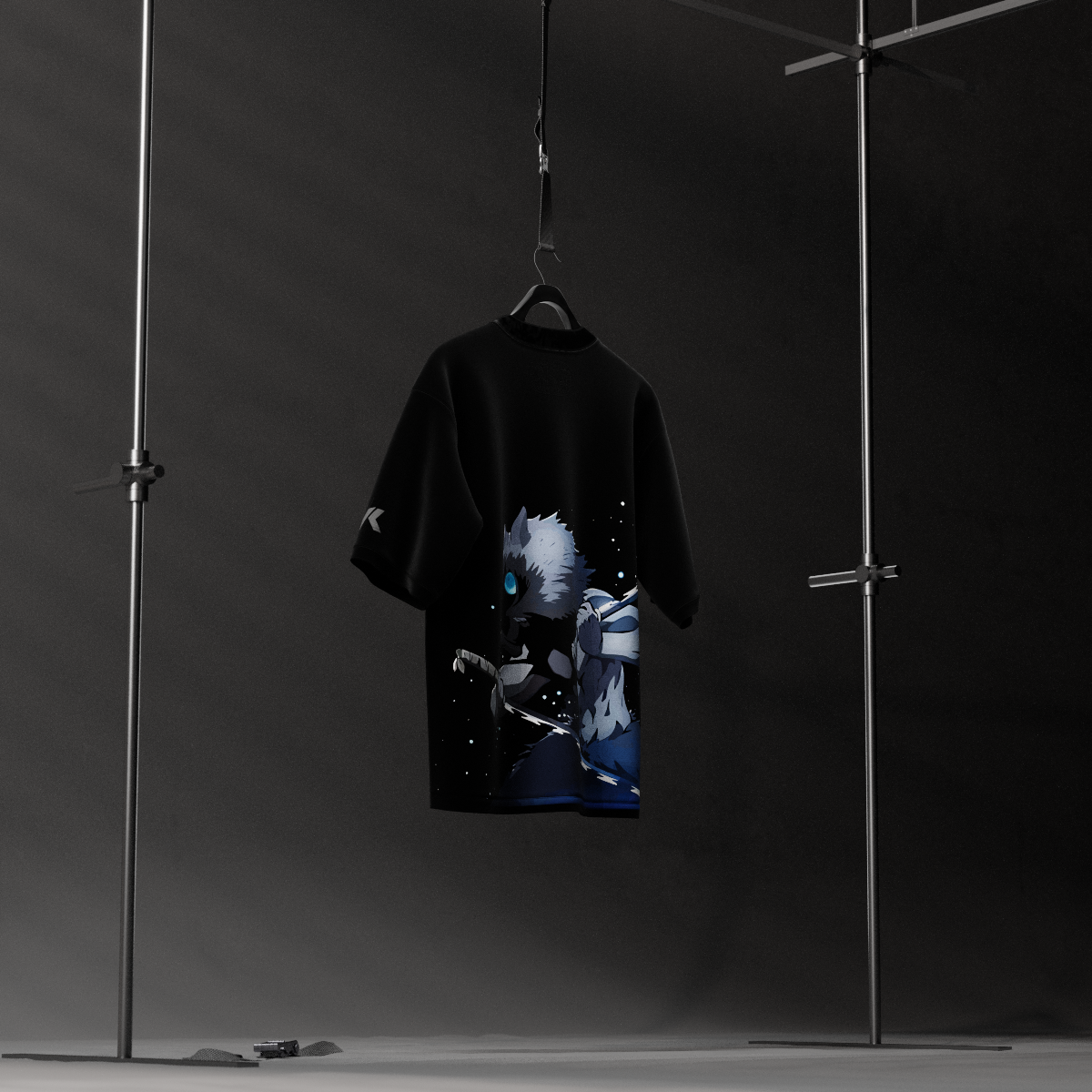 Inosuke Dual Swords Demon Slayer Black Oversized Fit T-shirt