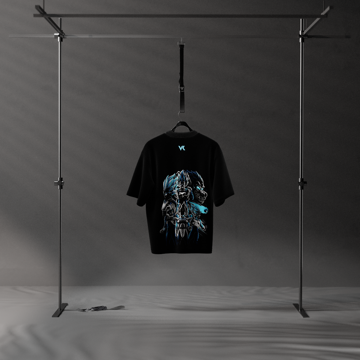 Vegeta Saiyan Evolution – Oversized Fit Black T-Shirt
