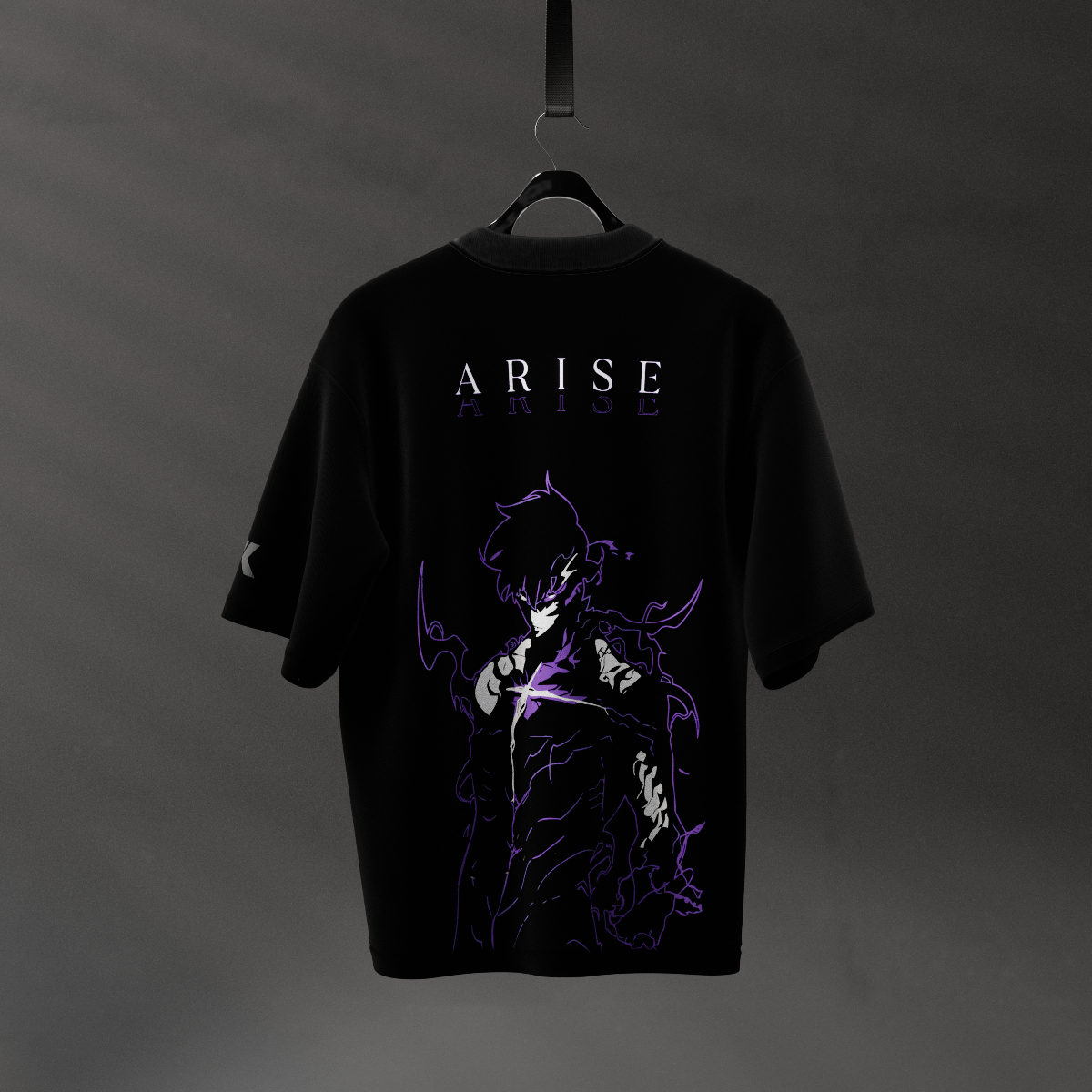 Shadow Monarch Arise Solo Leveling Black Oversized Fit T-shirt