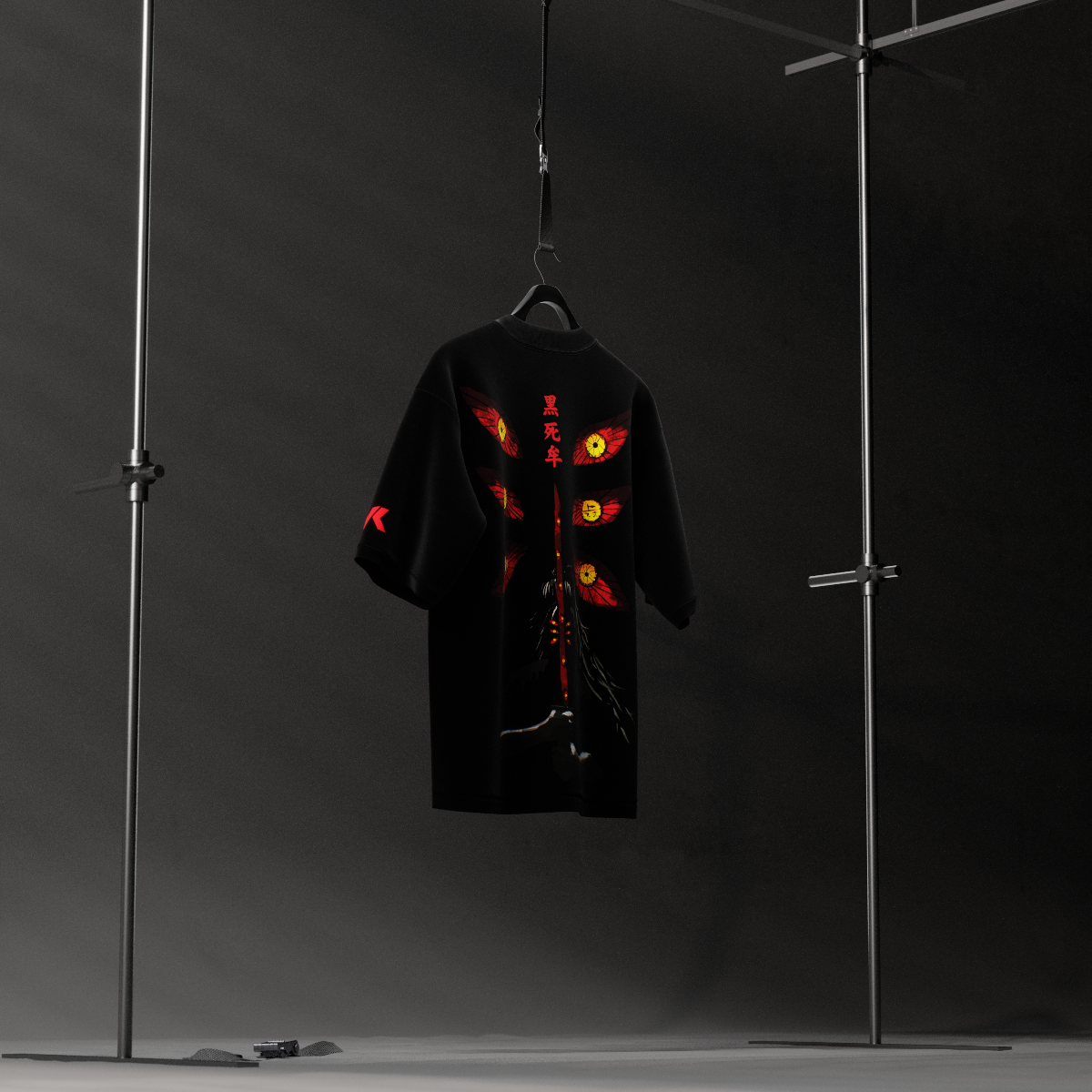 Kokushibo Demon Slayer Black Oversized Fit T-Shirt