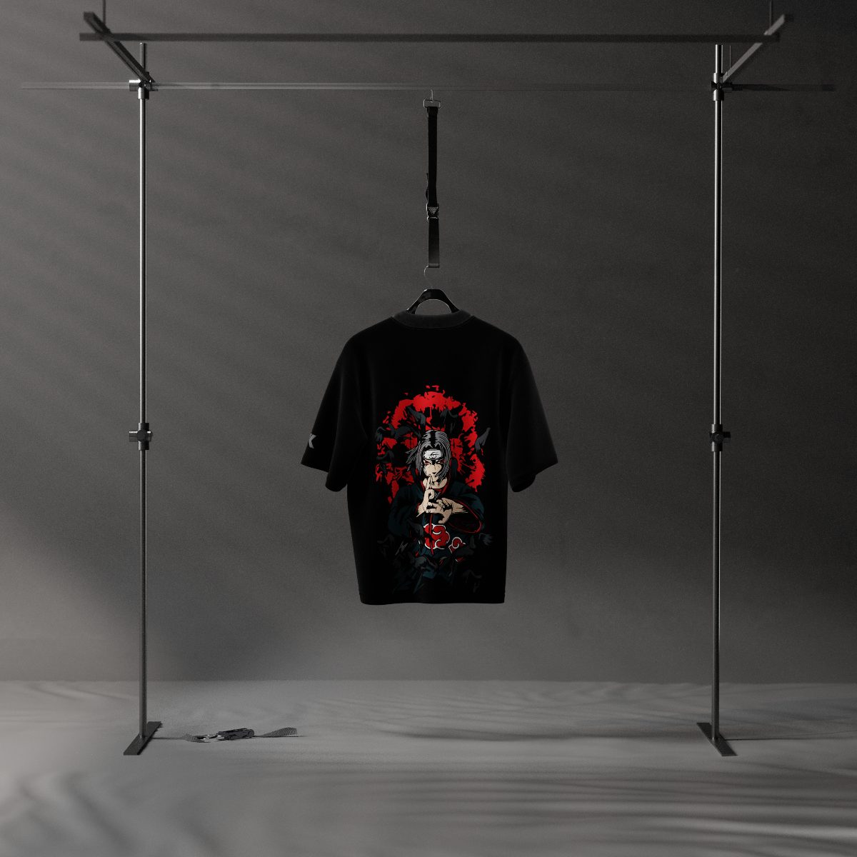 Sasuke Uchiha Sharingan – Oversized Fit Black T-Shirt