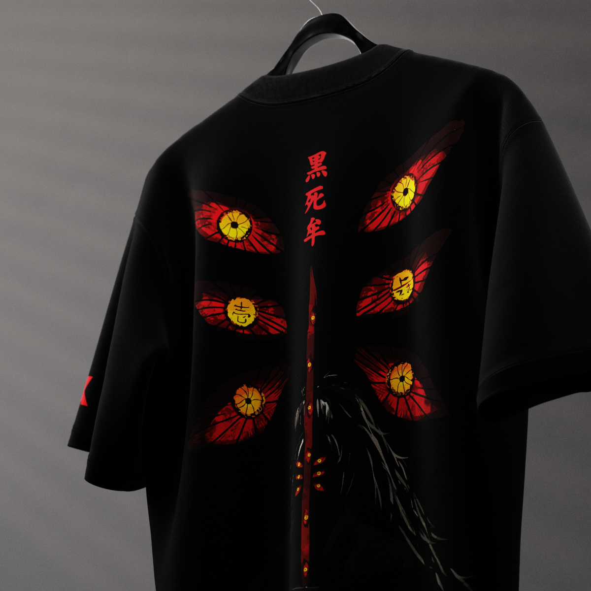 Kokushibo Demon Slayer Black Oversized Fit T-Shirt