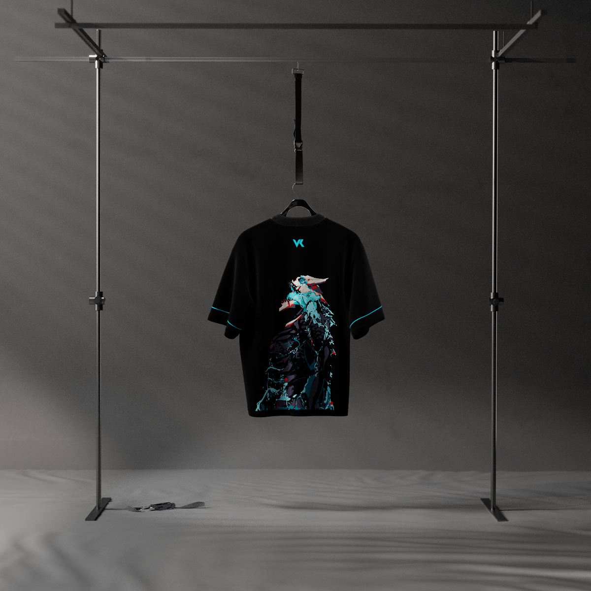 Kaiju Battle Monster Black Oversized Fit T-shirt