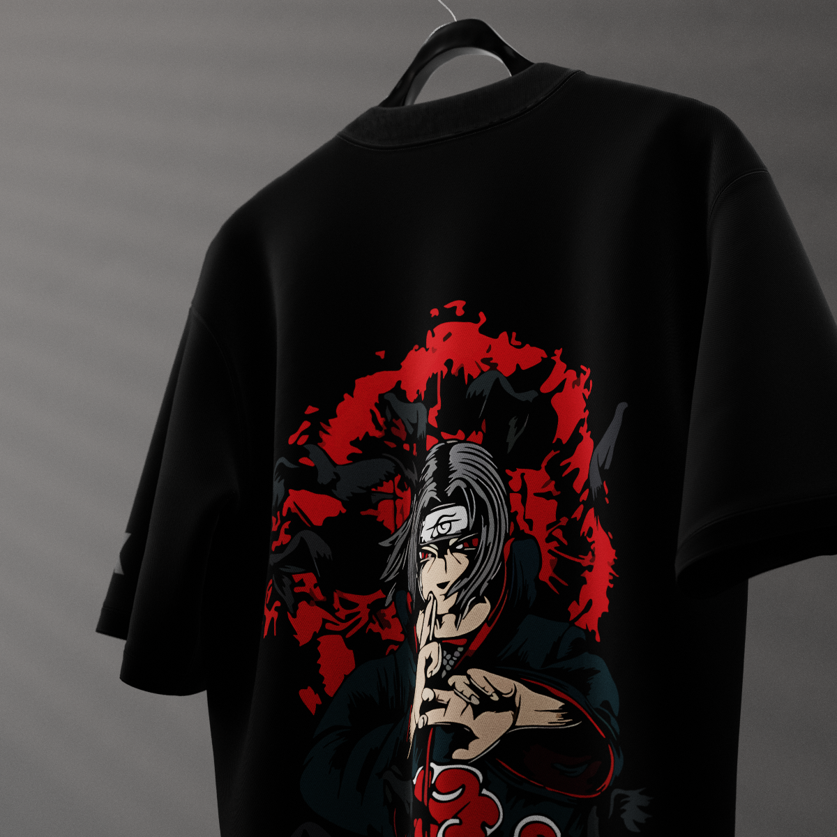 Sasuke Uchiha Sharingan – Oversized Fit Black T-Shirt