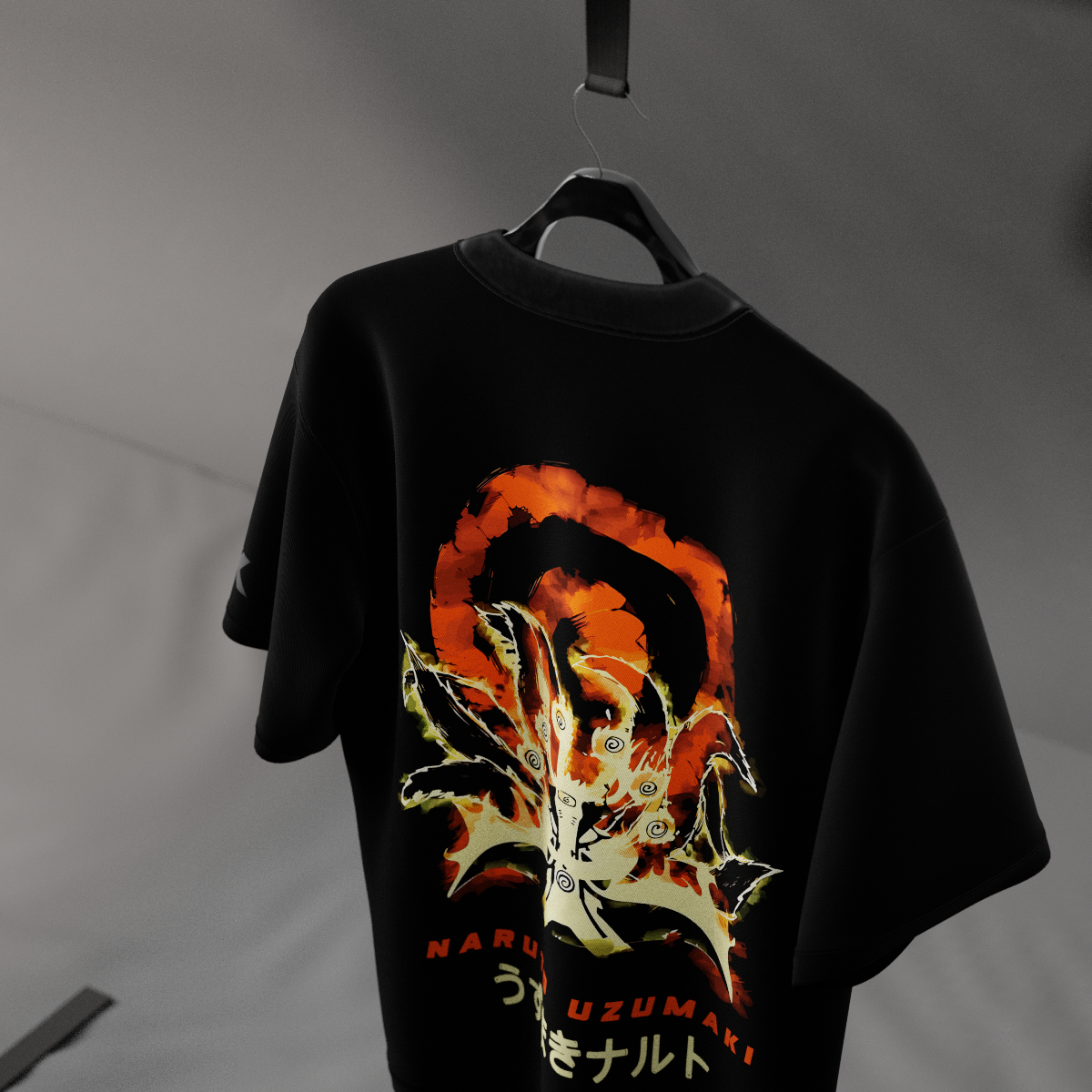 Naruto Uzumaki Kurama Mode – Oversized Fit Black T-Shirt