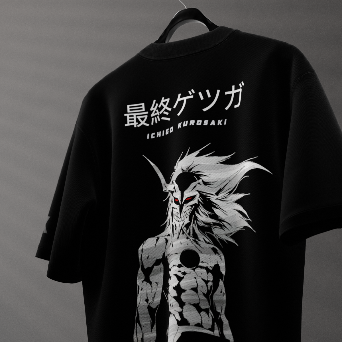 Ichigo Kurosaki Final Getsuga Tenshou Black Oversized Fit T-shirt