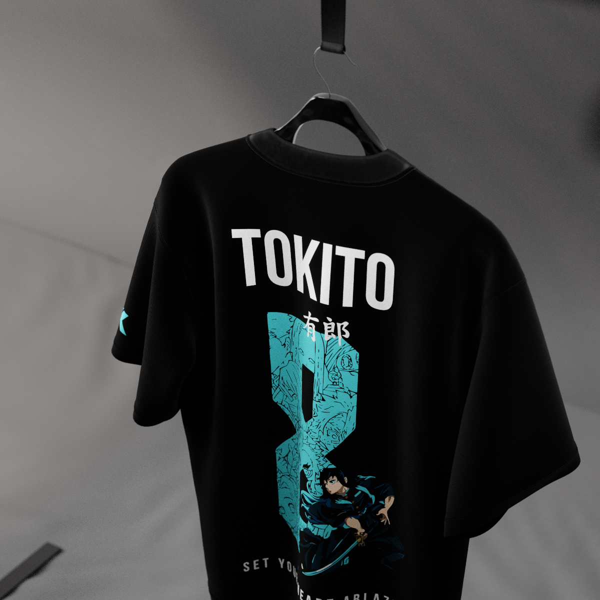 Muichiro Tokito Demon Slayer Black Oversized Fit T-Shirt