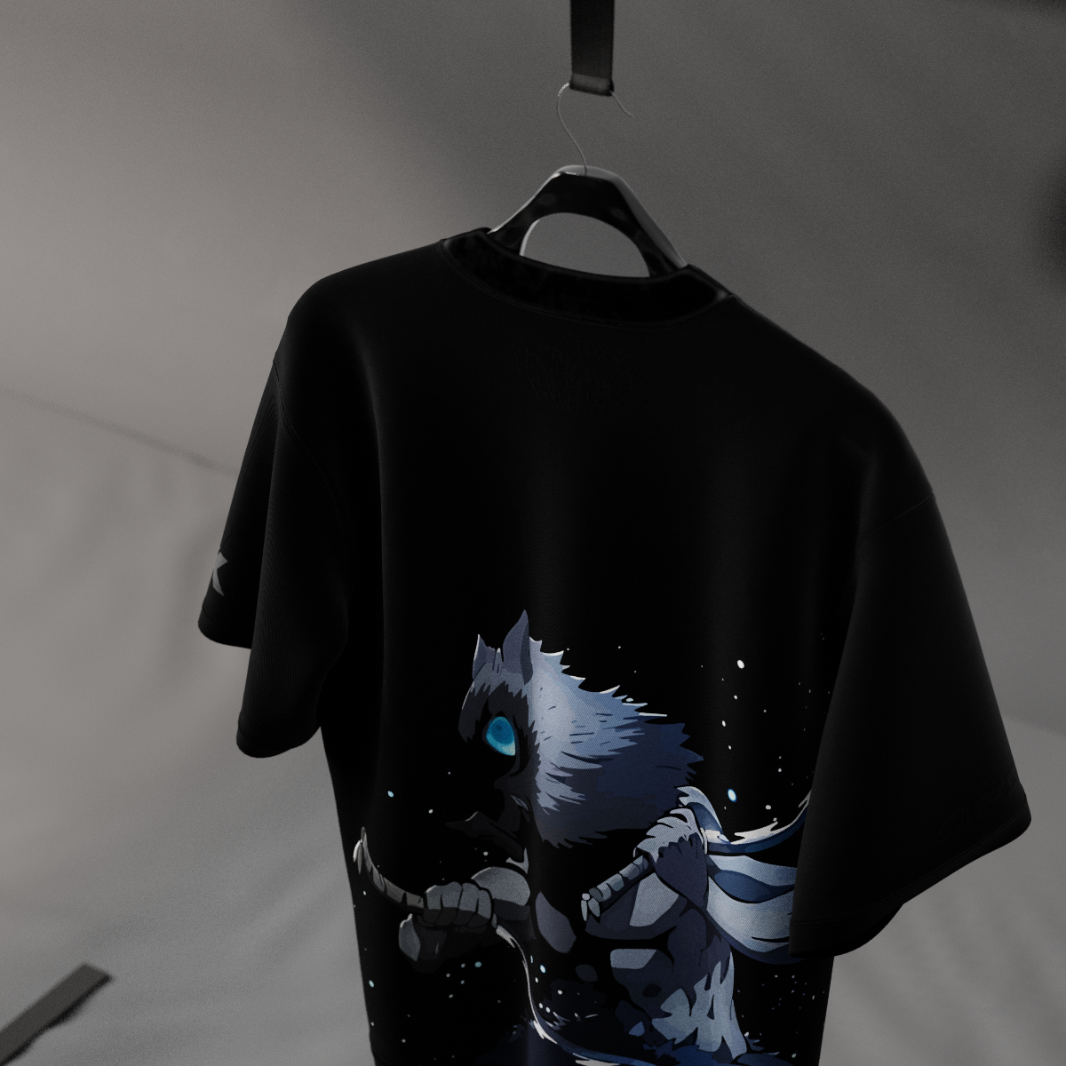 Inosuke Dual Swords Demon Slayer Black Oversized Fit T-shirt