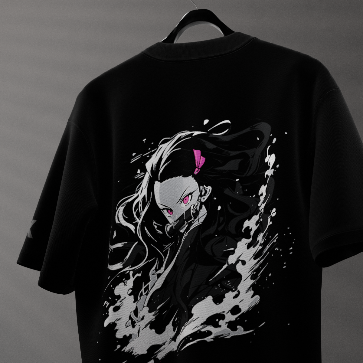 Nezuko Kamado Demon Slayer Black Oversized Fit T-Shirt