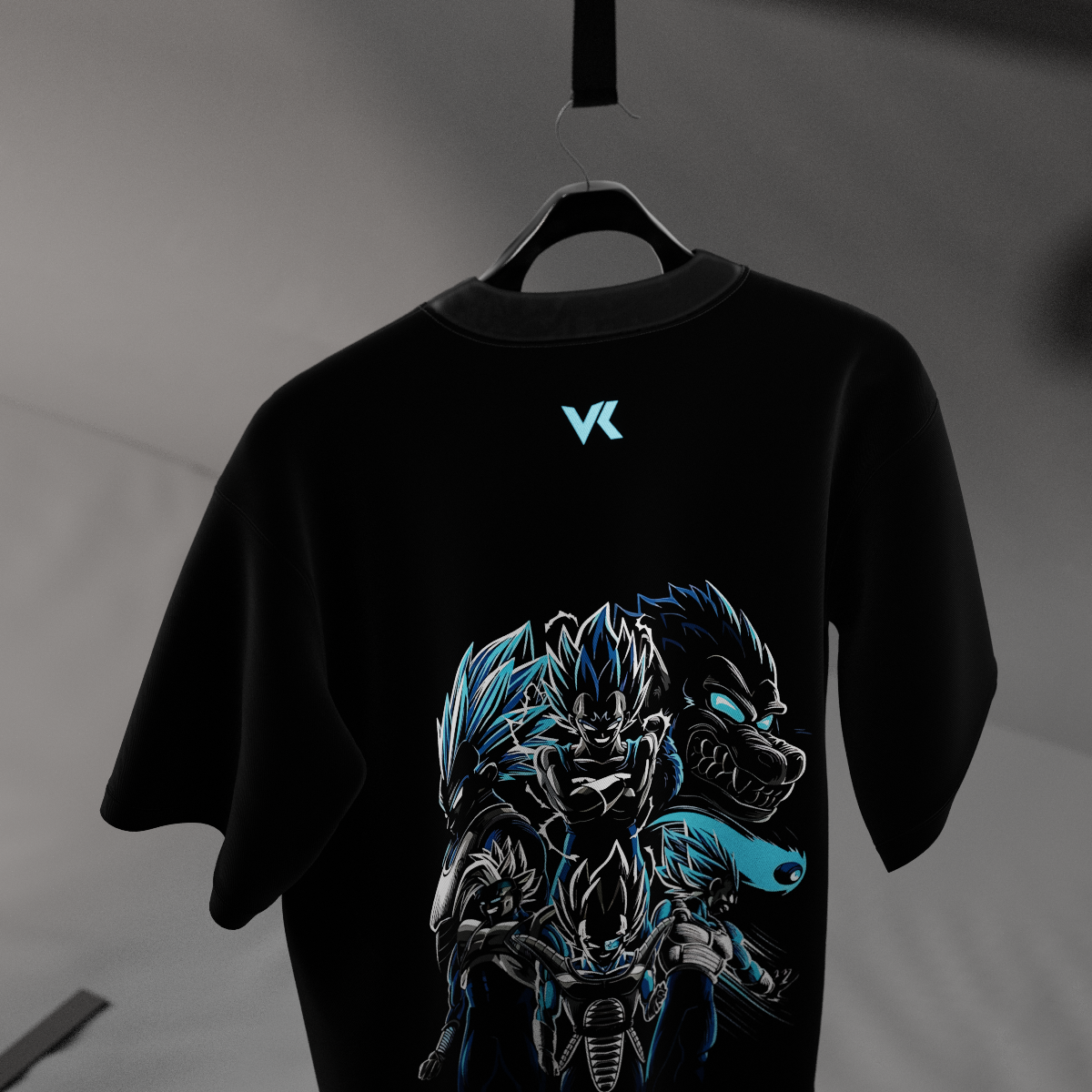 Vegeta Saiyan Evolution – Oversized Fit Black T-Shirt