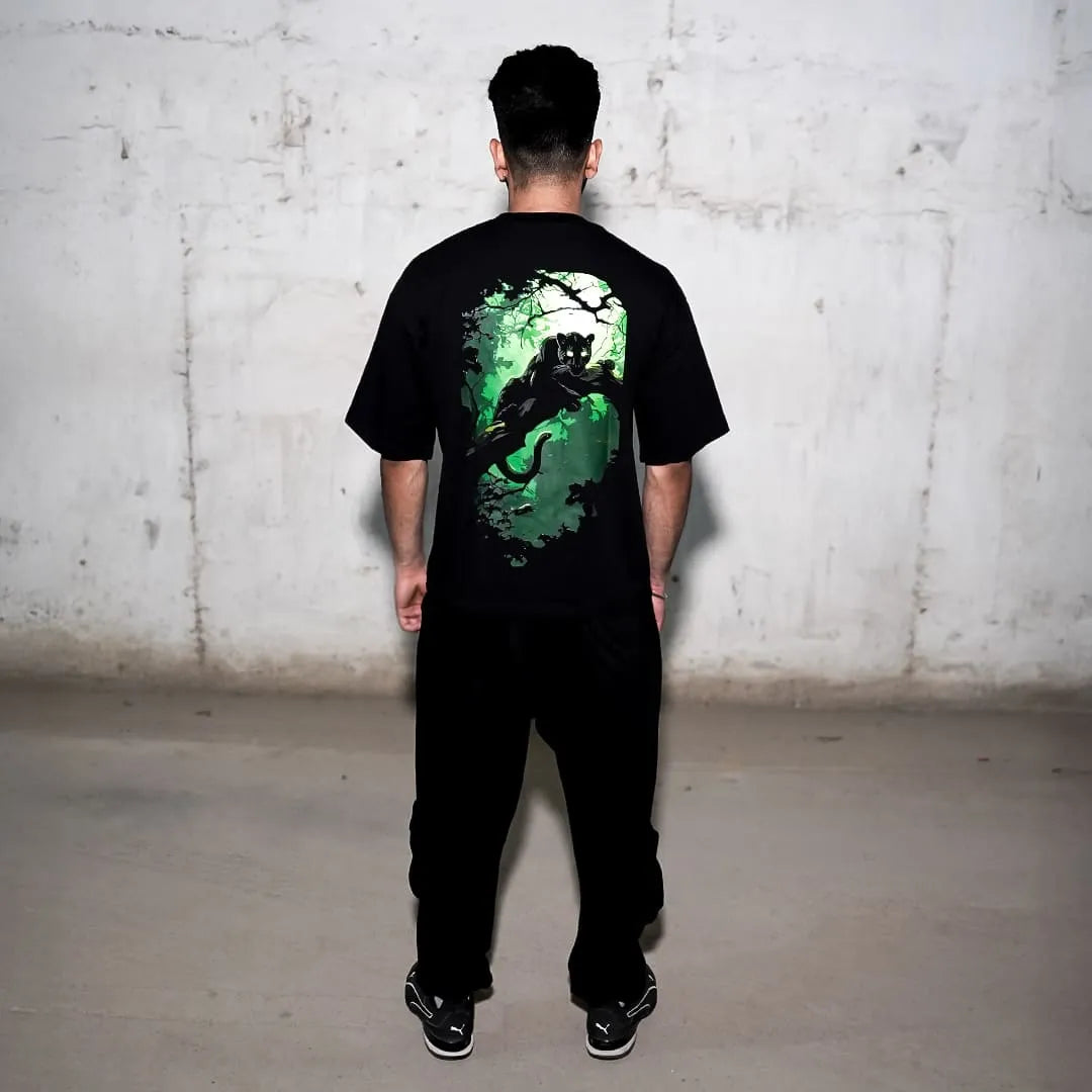VLACK - Shadow Panther - Front HD Print - Black Oversize Fit Tshirt - Limited Edition