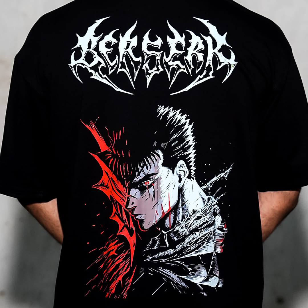 Vlack - Berserk - Pain into Power - Black Oversize Fit T-Shirt