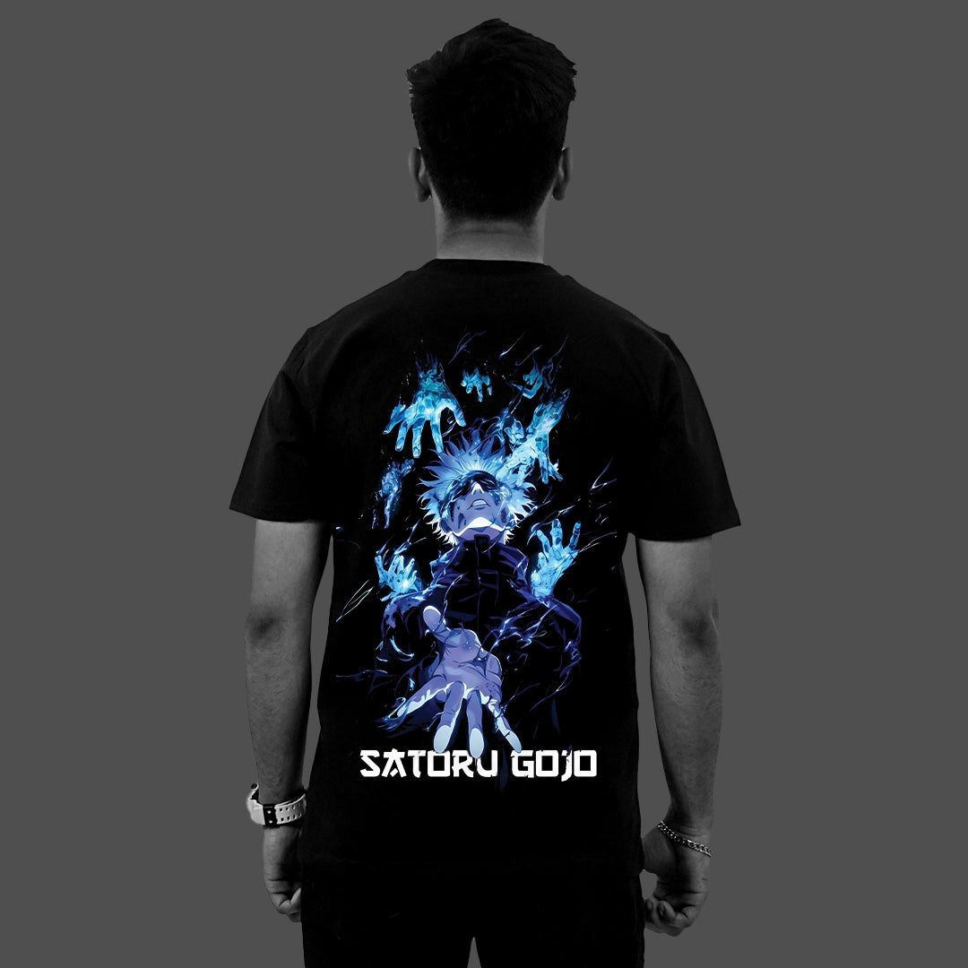 Satoru Gojo - Infinity Unleashed - Black Regular Fit T-Shirt