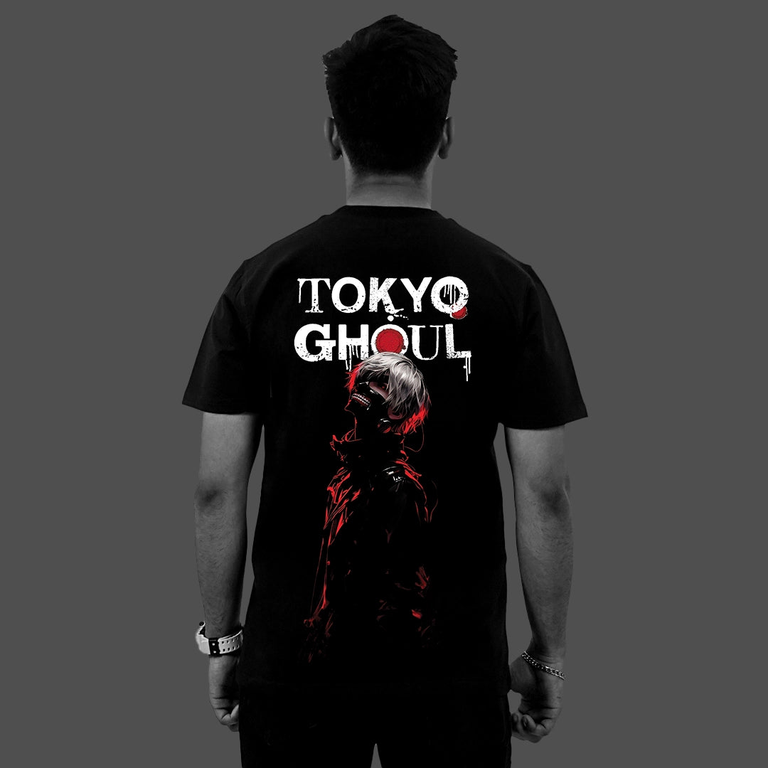 Tokyo Ghoul – Masked Identity - Front Puff Print - Black Regular Fit T-Shirt