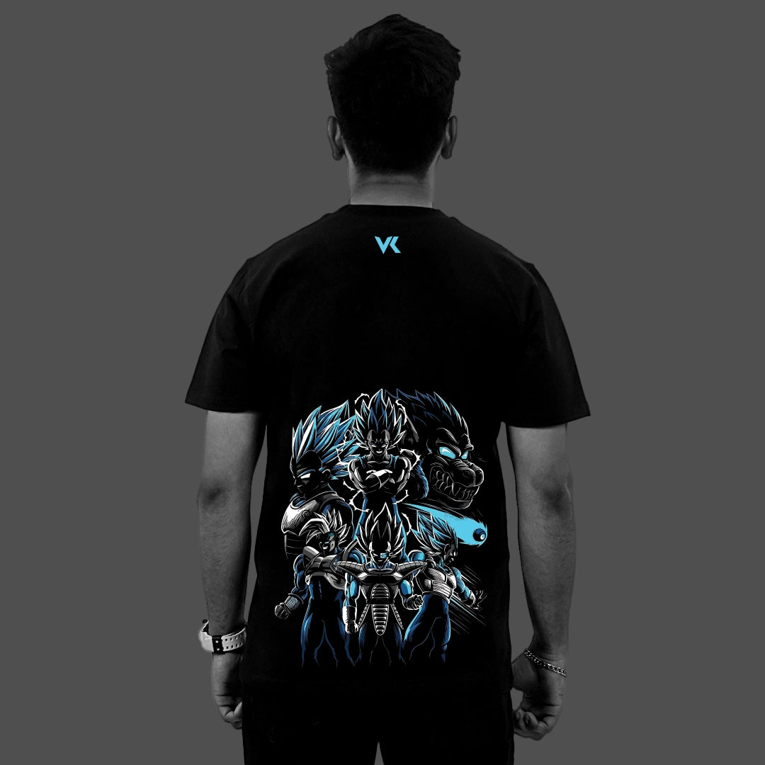 Vegeta Saiyan Evolution – Regular Fit Black T-Shirt